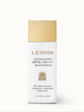 LERINN - ZincPure Sunmilk SPF 50/PA++++ 1.35fl.oz/40mL - EXP.05/27-SEALED - NWT